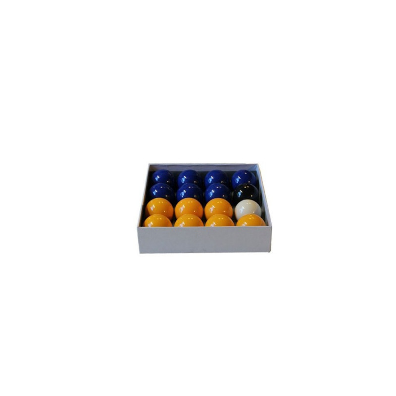 Boules de billard, Jeu billes billards 8 pool jaunes et bleues 50.8 mm