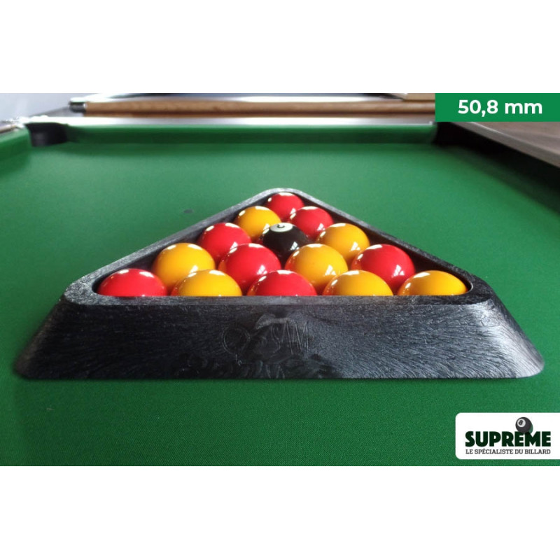 Triangle en bois pour billes de billard - 15 billes 50.8mm - couleur