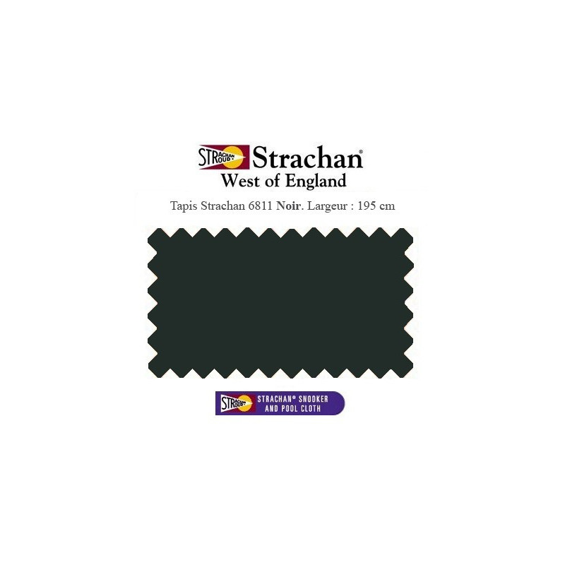 Tapis Pool Strachan 6811 Tournament WoE Noir, largeur 219 cm