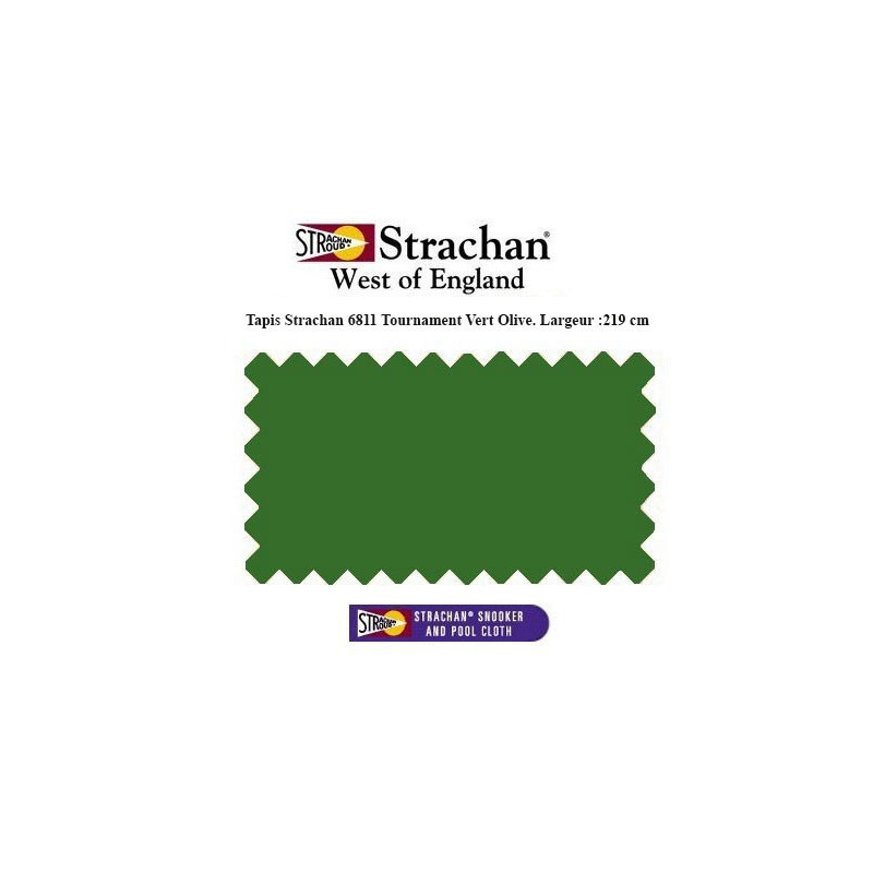 Tapis Snooker Strachan 6811 Tournament Vert Olive largeur 193 cm