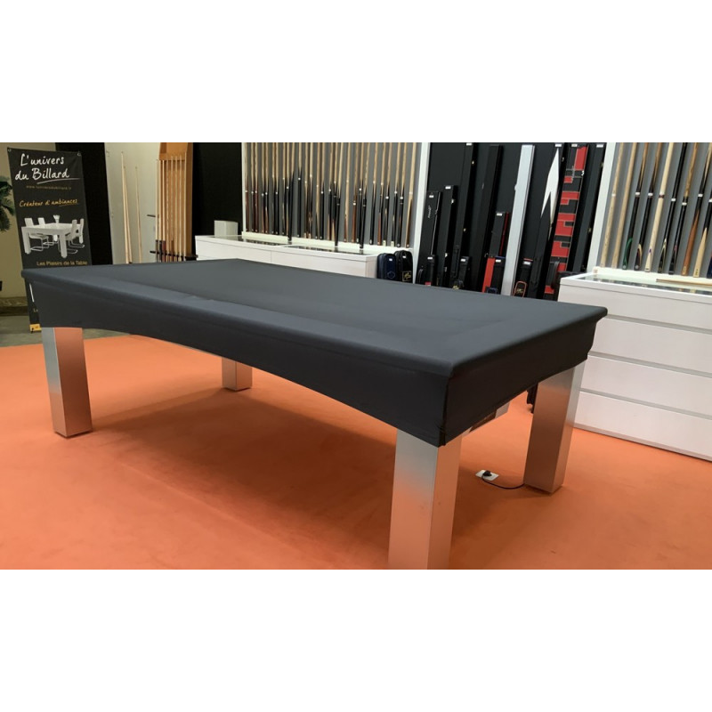 Housse coloris gris anthracite en lycra pour billard 10 ft