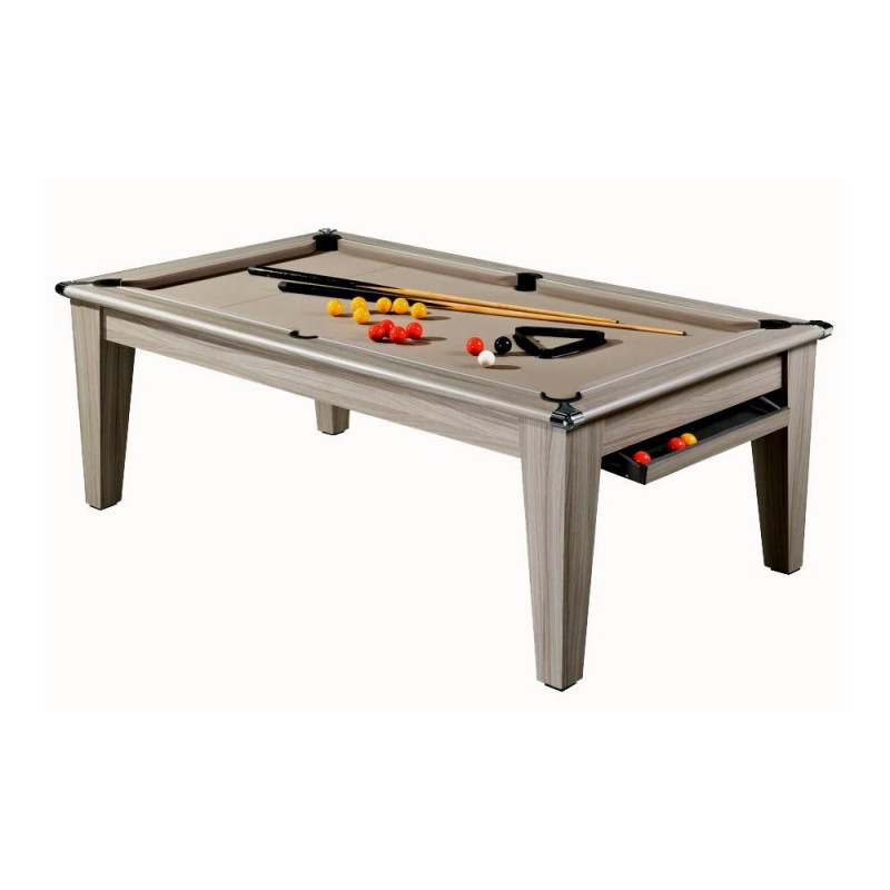 Billard Chauffant 6 Pieds - 2.80 X 1.50 - Bois Marron - Avec Lustre 2 Globes - Occasion