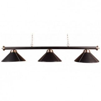Luminaire 3 globes simili cuir noir 150 cm