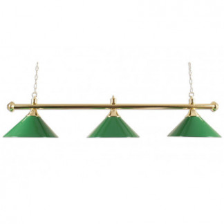 Luminaire Laiton 3 globes verts 150 cm
