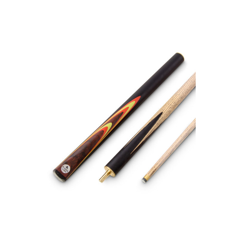 Queue de billard Kudos flamme Rouge et Jaune 145 cm 3/4 - 9,5mm Pool et Snooker