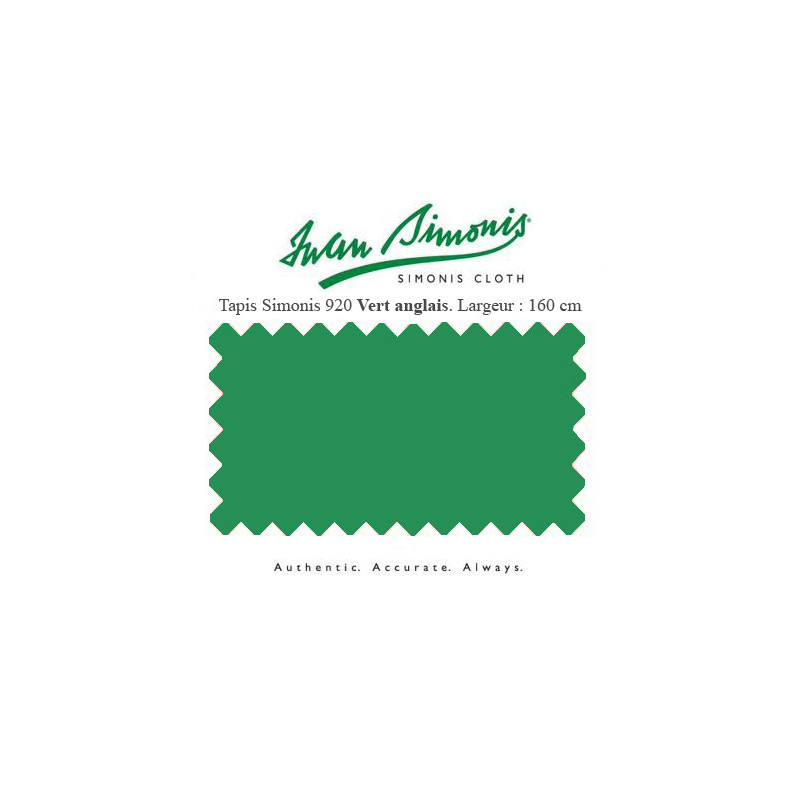 Tapis Simonis 920 Vert Anglais largeur 195 cm