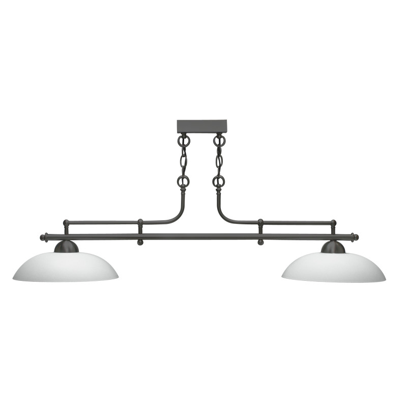 Luminaire KOLOA finition graphite 2 verreries Opale