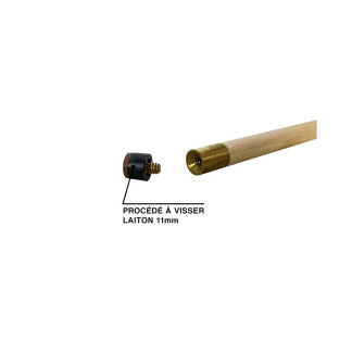 Queue de billard standard monobloc 145 cm - virole laiton & embout vissé 11mm