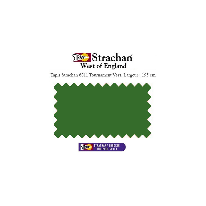 Tapis Snooker Strachan 6811 Tournament vert Olive largeur 219 cm