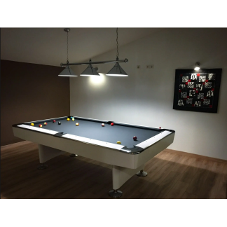 Luminaire Laiton 3 globes noirs 150 cm