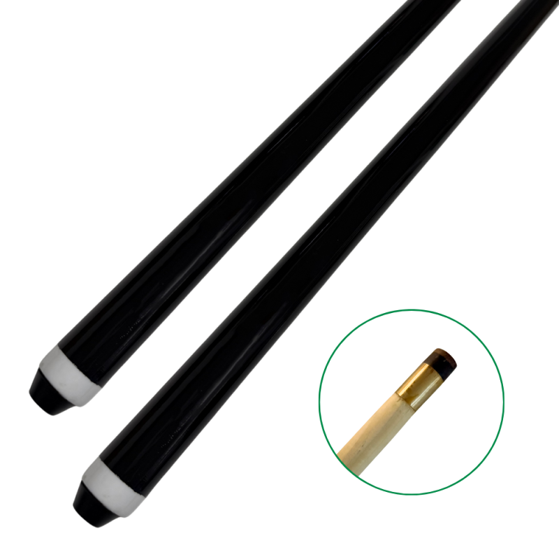 Lot de 2 Queues billard standard 133 cm 1pc - virole laiton & embout vissé 11mm