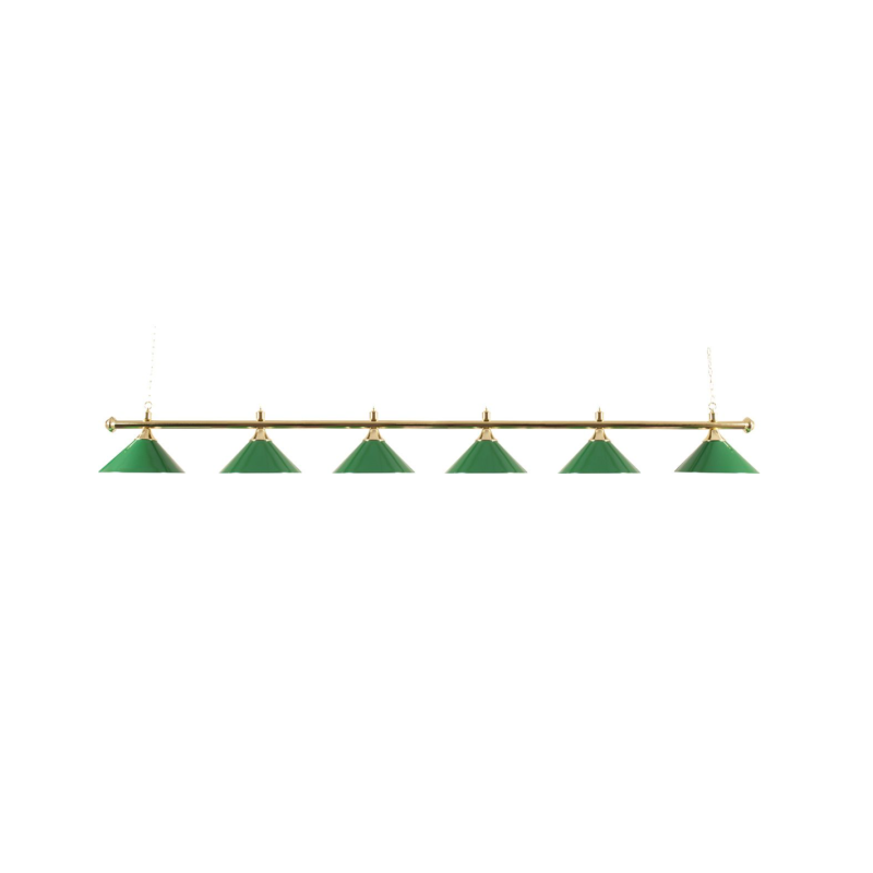 Luminaire Laiton 6 globes verts