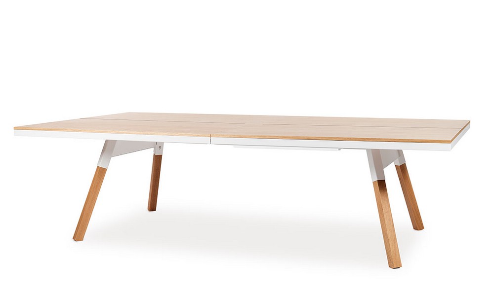 Table de ping pong coloris chêne structure white 03